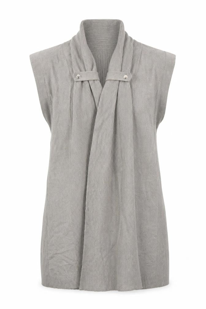 Marks & Spencer Women's Grey Knit Open Front Vest Size 14