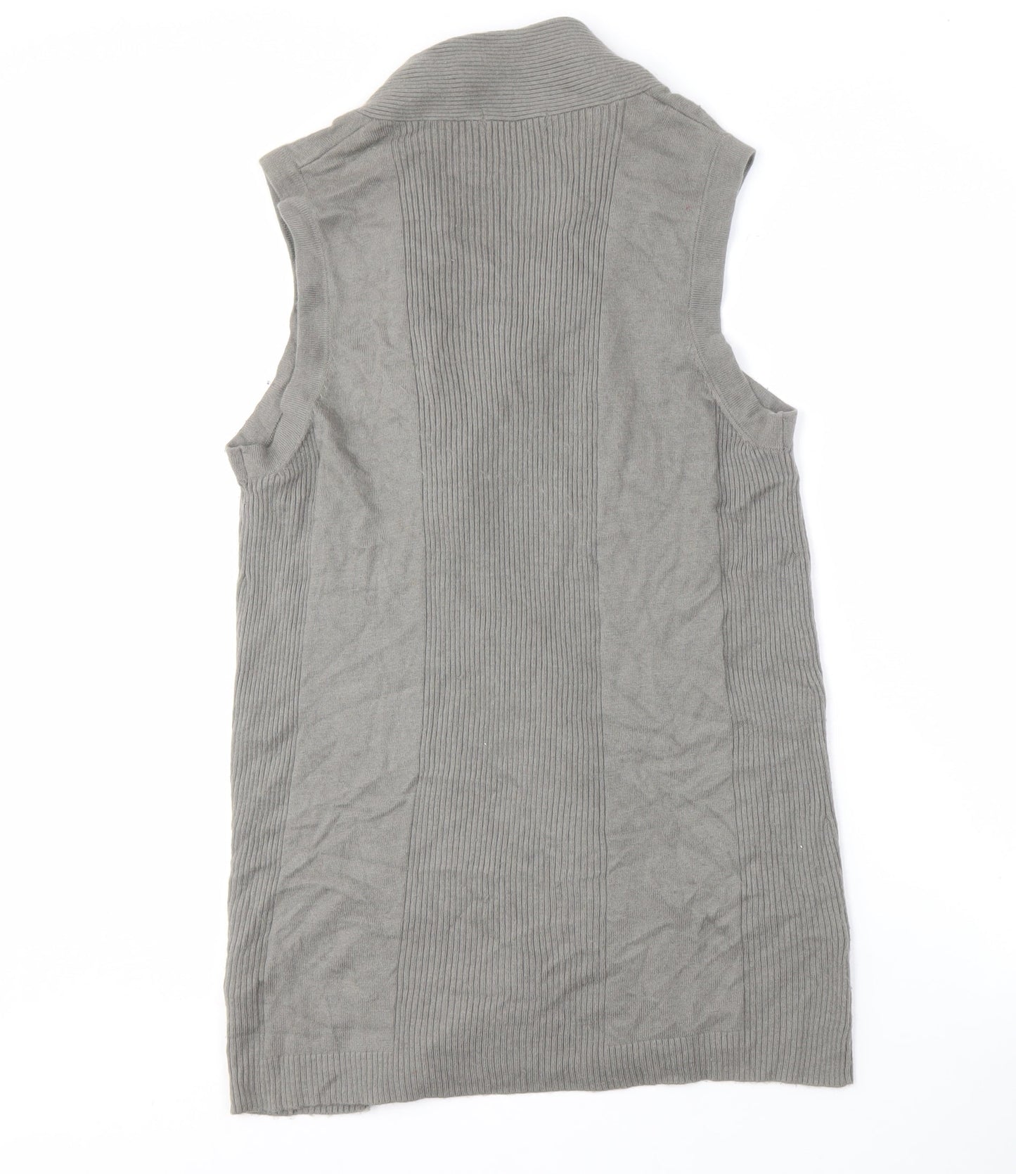 Marks and Spencer Women's Grey Knit Open Front Vest Size 14