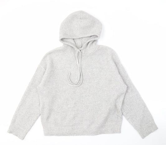 Marks and Spencer Grey Hooded Jumper M