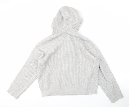 Back view of Marks & Spencer Grey Hooded Jumper M