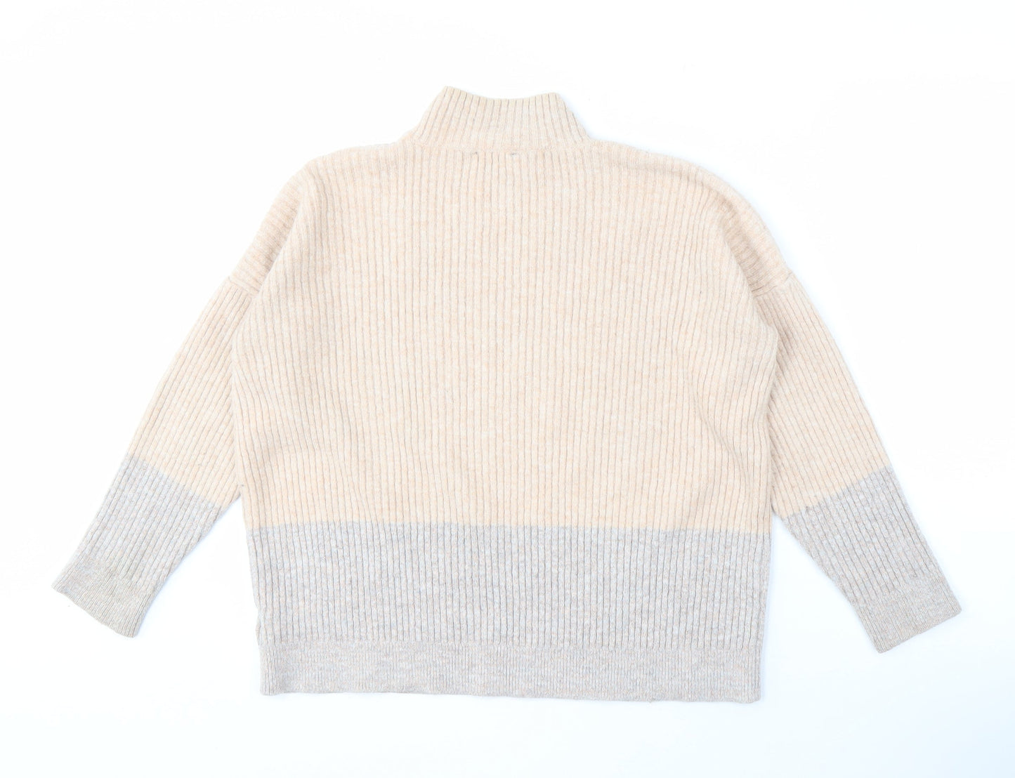 Marks and Spencer Women's Beige High Neck Jumper - Large