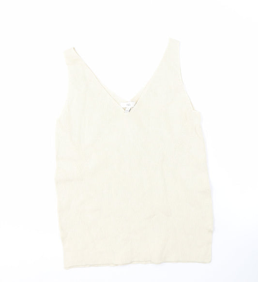 Marks and Spencer Beige V-Neck Sleeveless Knit Jumper