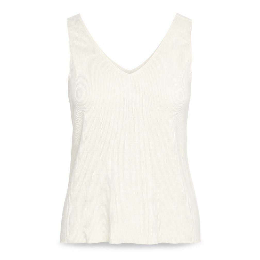 Marks & Spencer Beige V-Neck Sleeveless Knit Jumper