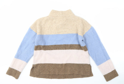 Next Women's Multicolour High Neck Striped Jumper