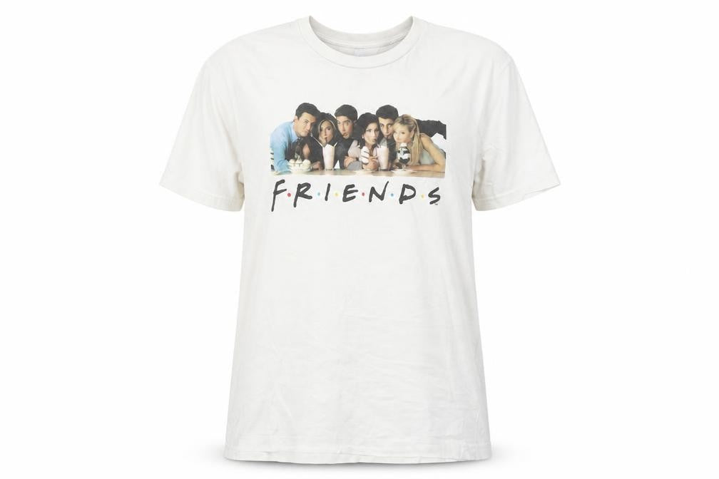 H&M Unisex White Friends T-Shirt, Size S, Casual Wear