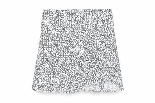 Topshop Women's Geometric White Skirt, Size 10