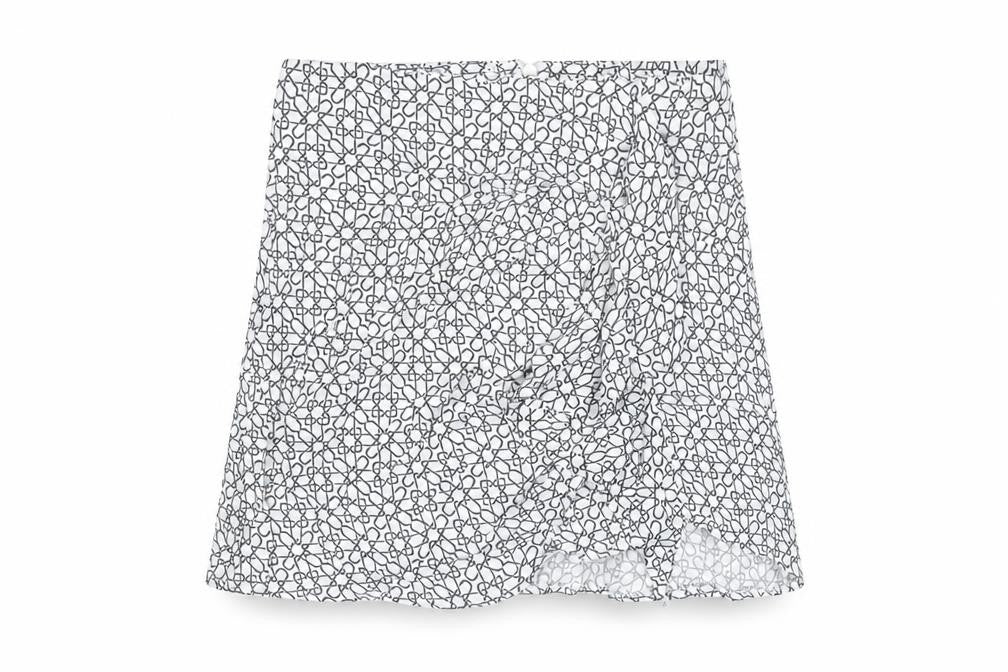Topshop Women's Geometric White Skirt, Size 10