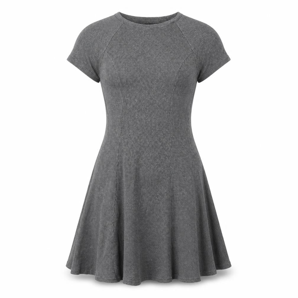 BDG Women's Grey Knit Dress, Size S, Short Sleeve