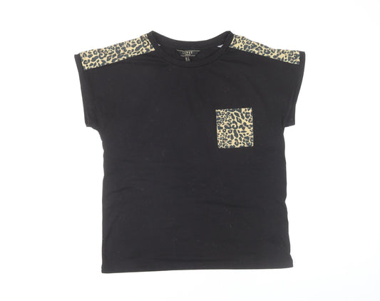 Lipsy Women's Black Animal Print T-Shirt UK 8