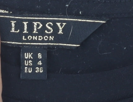 Lipsy Women's Black Animal Print T-Shirt UK 8