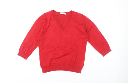 Additional front view of Marks & Spencer Red jumper, size 16, V-Neck