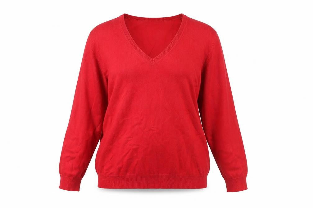 Marks & Spencer Red Pullover Jumper, Size 16, V-Neck