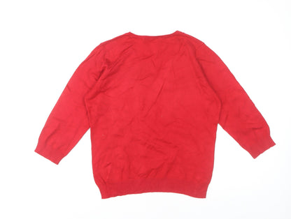 Back view of Marks & Spencer Red jumper, size 16, V-Neck