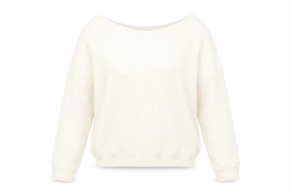 PrettyLittleThing Women's Ivory Boat Neck Jumper XL