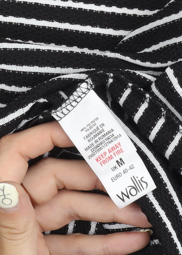 Wallis Women's Black Striped Blazer, Size 12, Classic Style