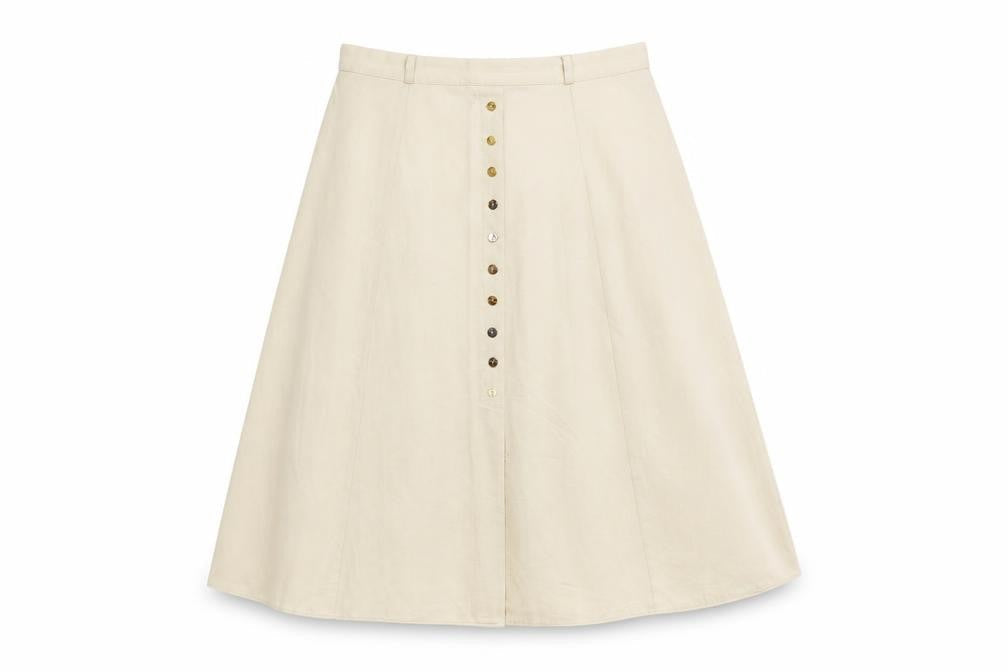 Damart Women's Beige A-Line Midi Skirt Size 14