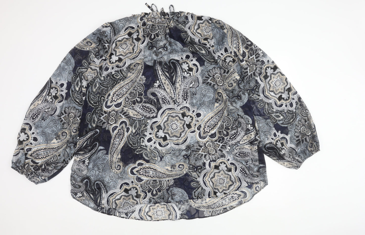 Yours Women's Black Paisley Blouse UK Size 28