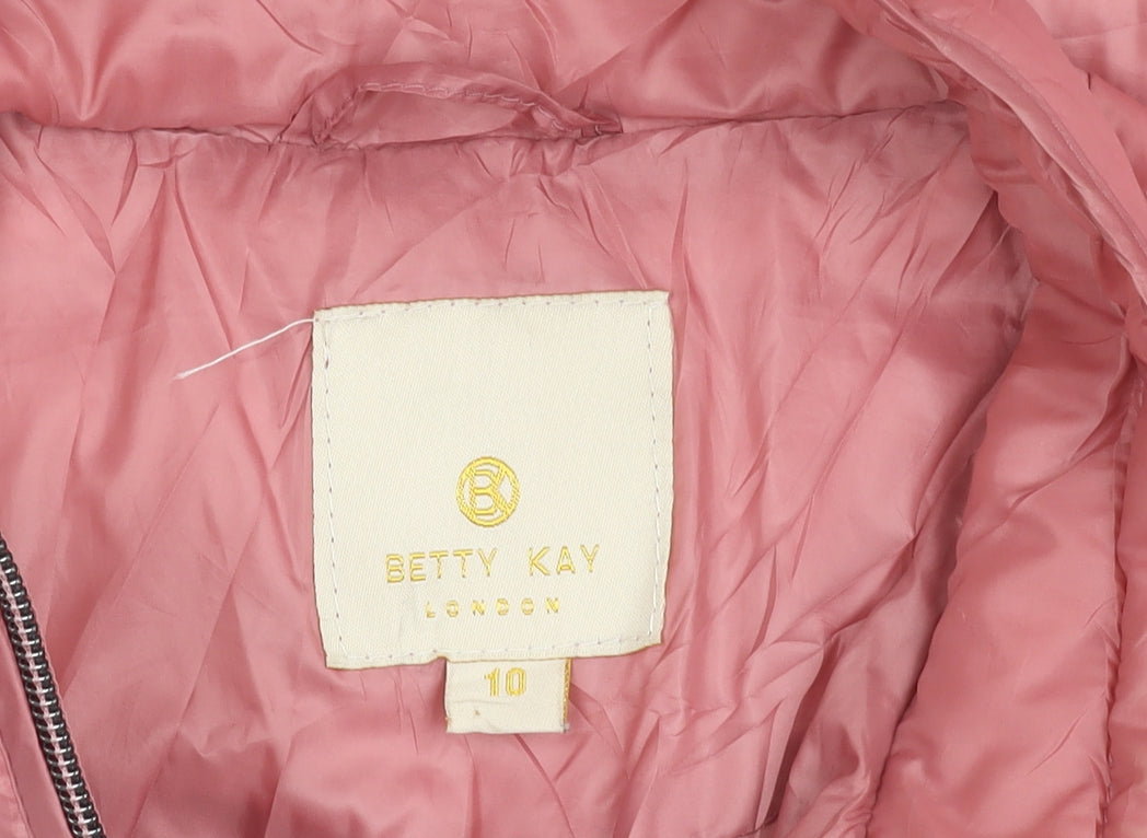 Betty Kay Women's Pink Puffer Jacket, Size 10, Winter Casual