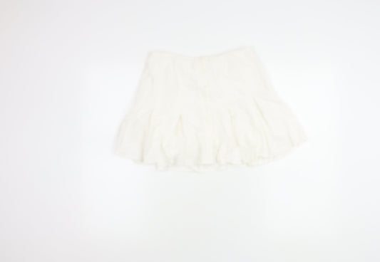 Stradivarius Women's Ivory Flare Skirt M