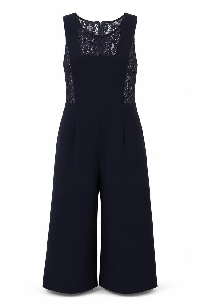 Jaspal Women's Blue Lace Jumpsuit M Formal Evening