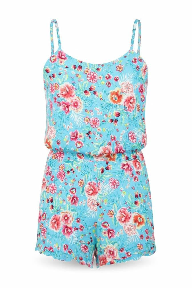 Marks & Spencer Women's Blue Floral Playsuit, Size 8