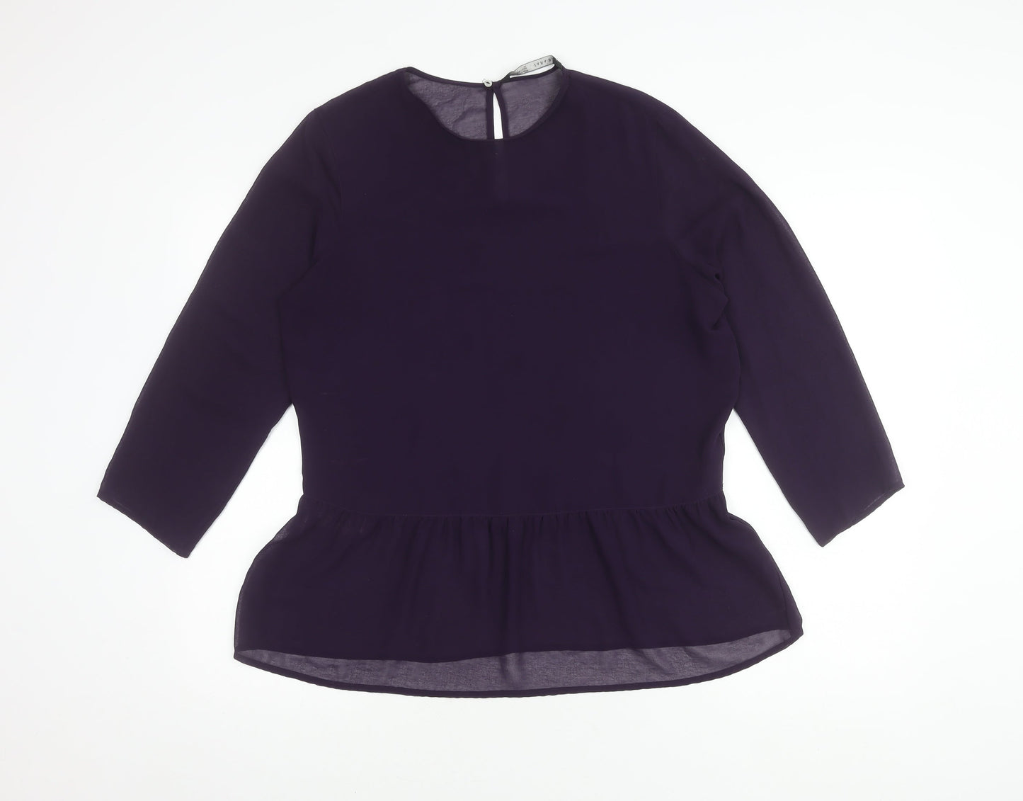 Zara Basic Women's Purple 3/4 Sleeve Top Size 12