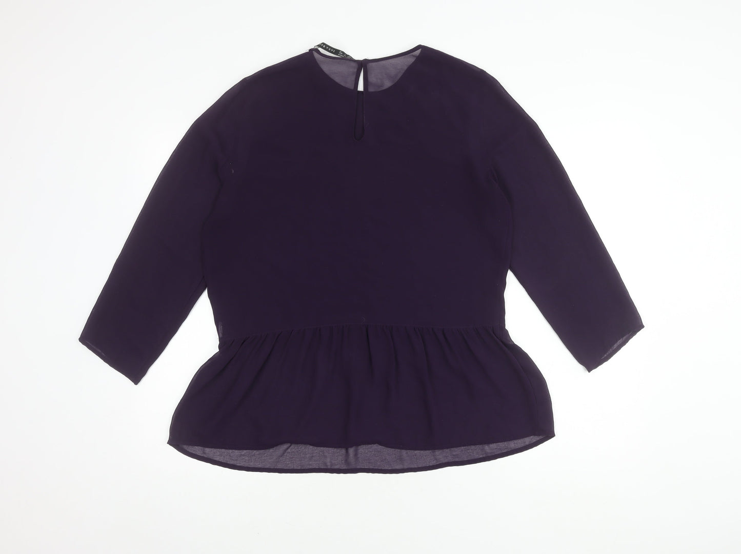 Zara Basic Women's Purple 3/4 Sleeve Top Size 12