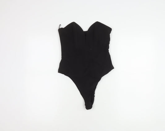 Zara Women's Black Strapless Sweetheart Bodysuit M