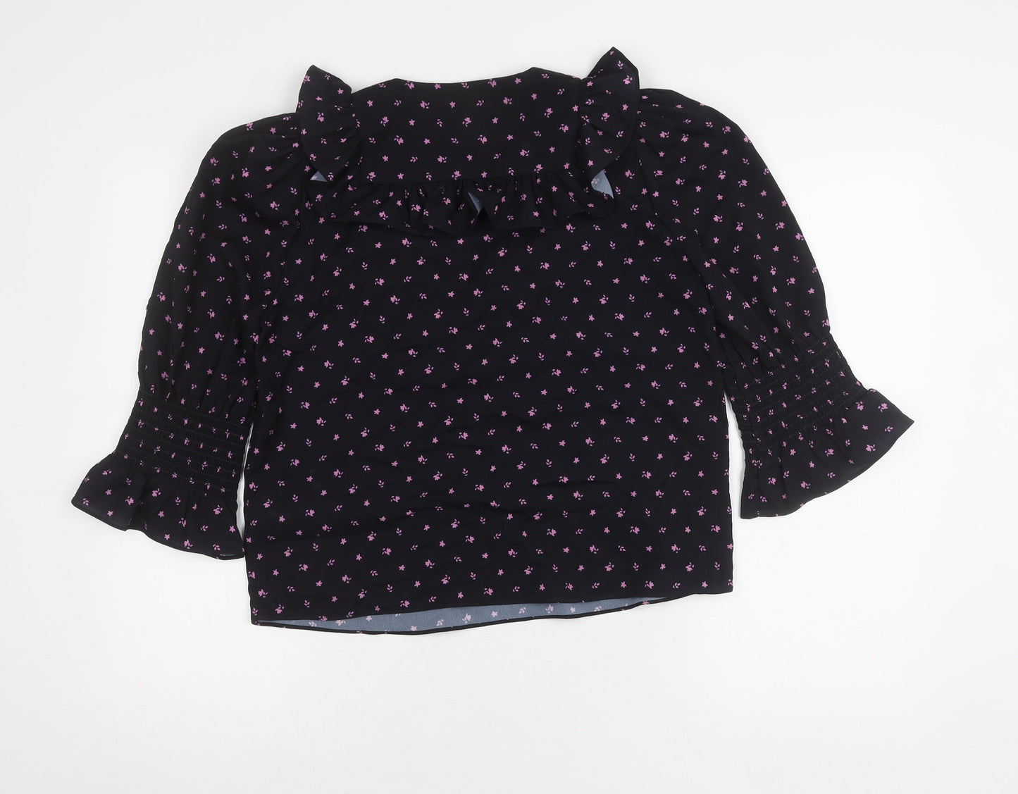 French Connection Women's Black Floral Blouse Size S