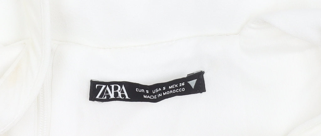 Zara Womens White S Pencil Dress Party Sleeveless