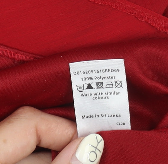 Bonmarché Women's Red Wrap Blouse, Size 24, Short Sleeve