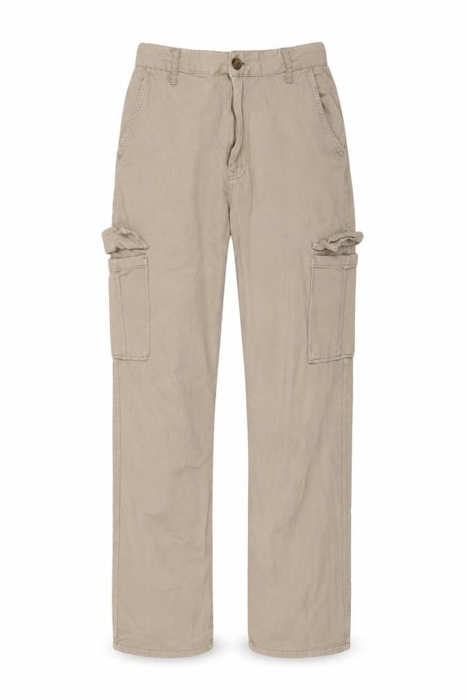 Stradivarius Beige Cargo Trousers for Women Size 6 Cotton Casual