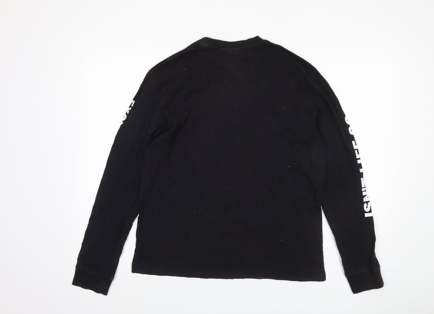 Anvil Cat Men's Black Long Sleeve Graphic T-Shirt S