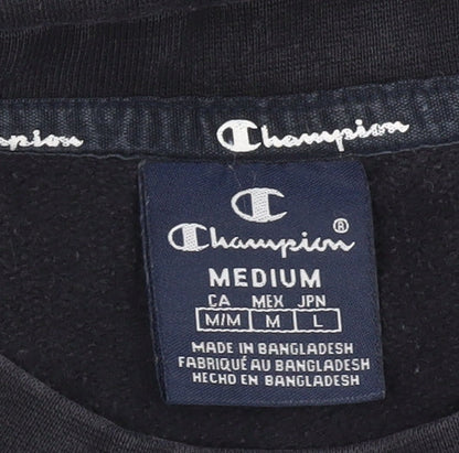 Champion Mens Black Sweatshirt M Pullover Logo