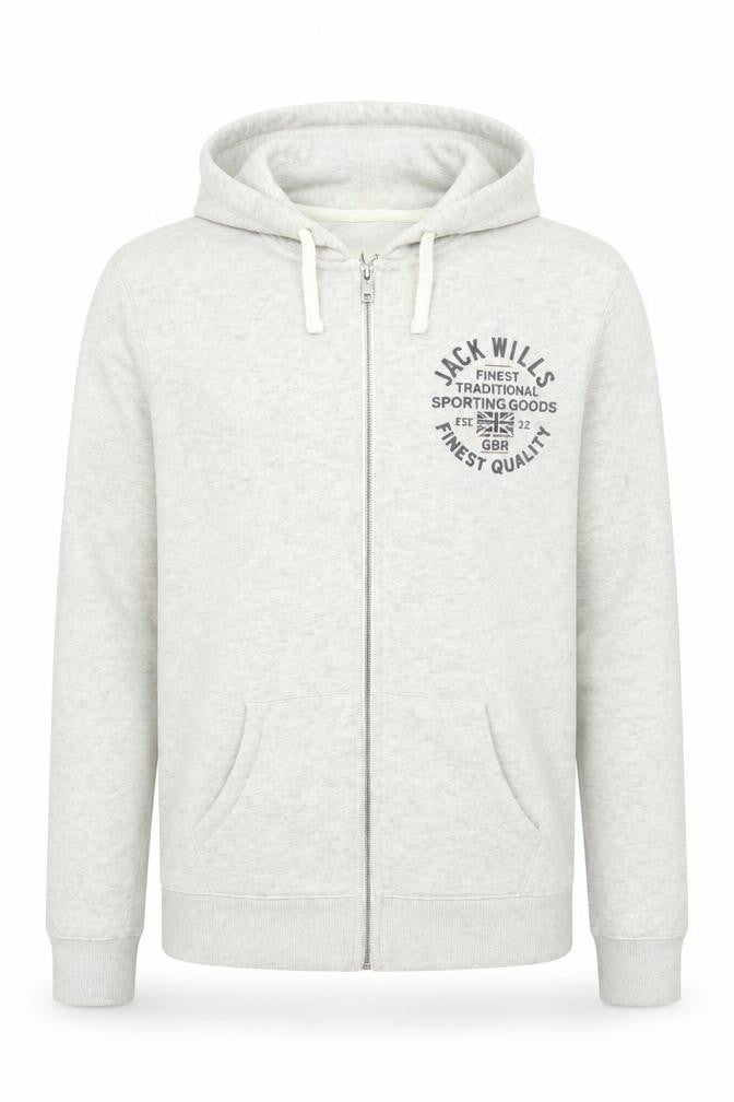 Jack Wills Men's Grey Full Zip Hoodie M