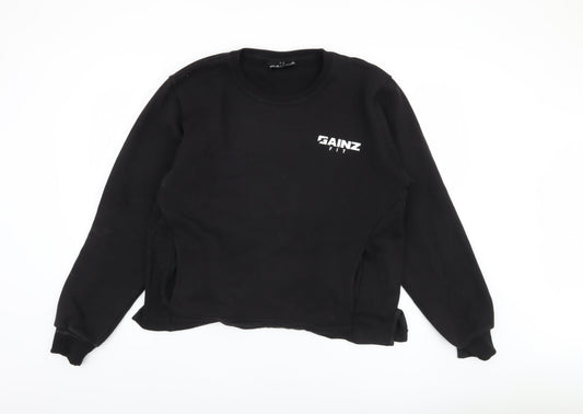 GAINZ FIT Men's Black Large Pullover Sweatshirt