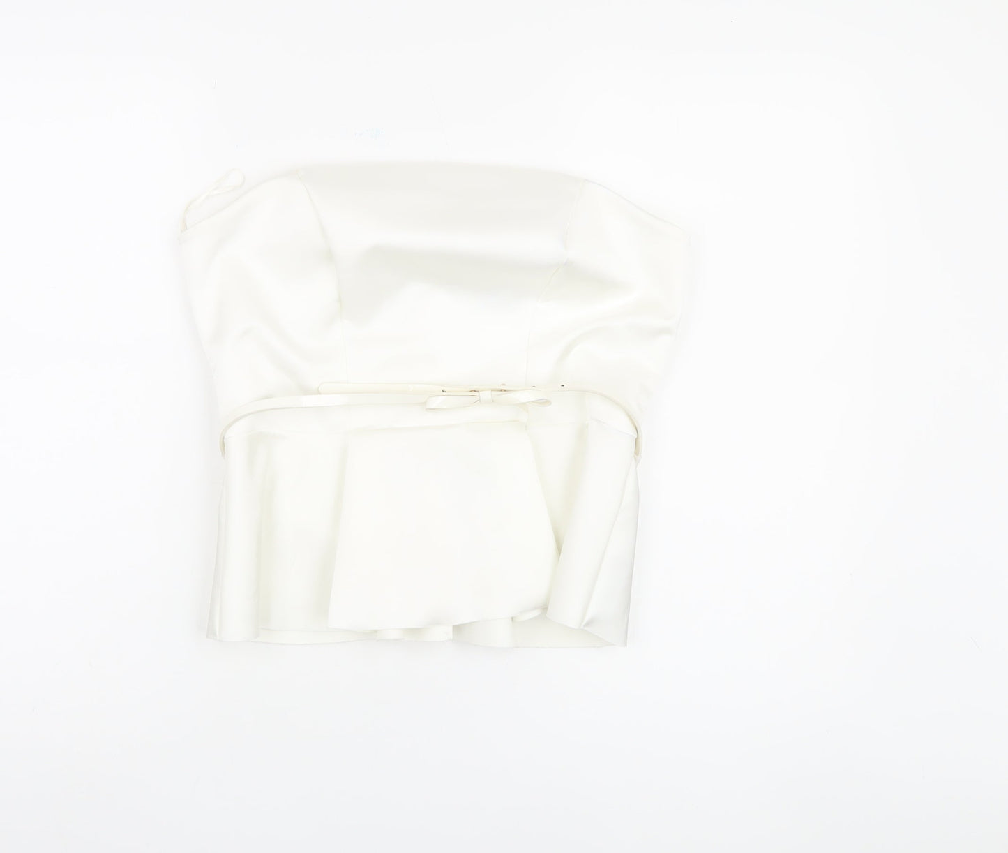 Lipsy Women's White Strapless Satin Top Size 14