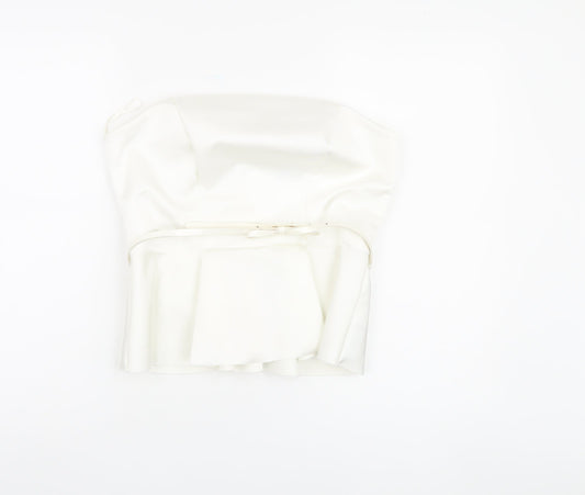 Lipsy Women's White Strapless Satin Top Size 14