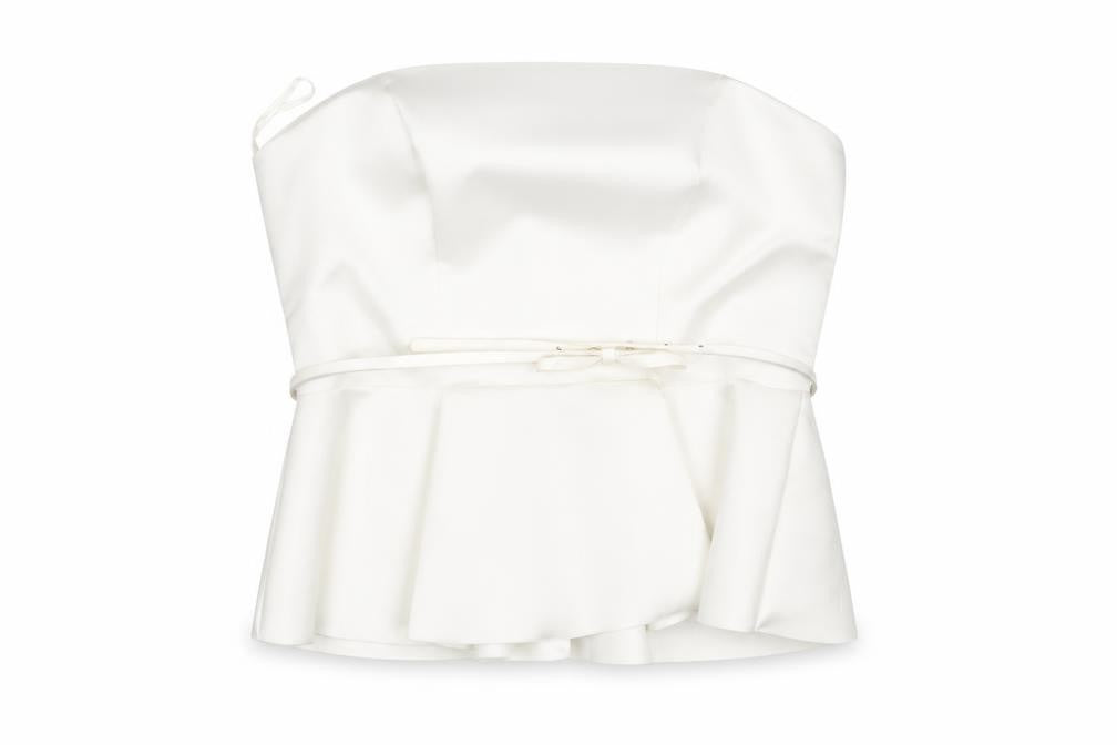 Lipsy Women's White Strapless Satin Top Size 14