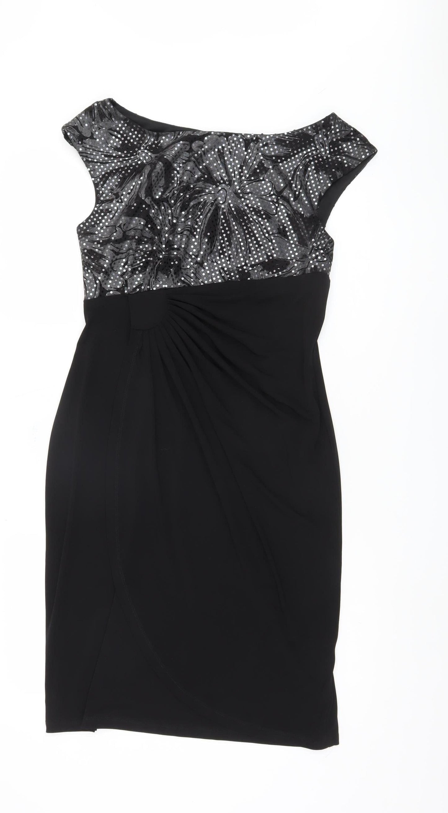 Connected Apparel Women's Black Sequin Sheath Dress, Size 10
