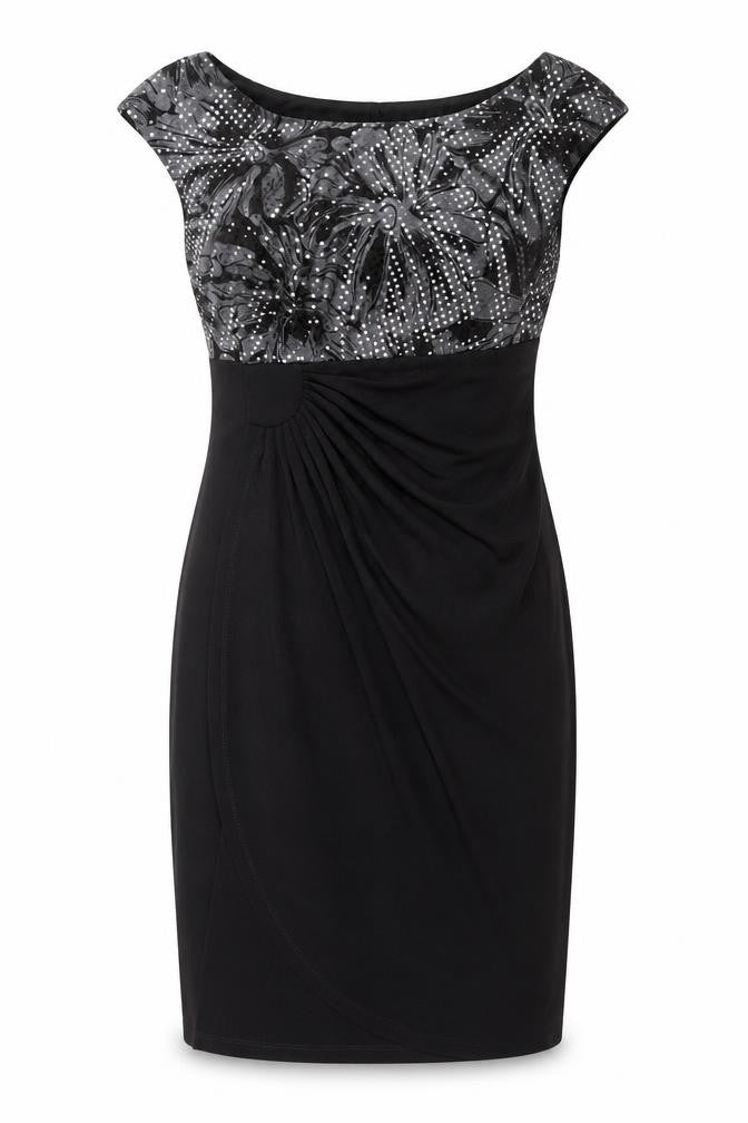 Connected Apparel Women's Black Sequin Sheath Dress, Size 10