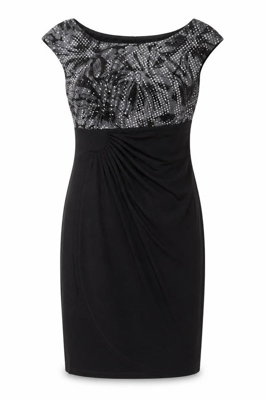 Connected Apparel Women's Black Sequin Sheath Dress, Size 10