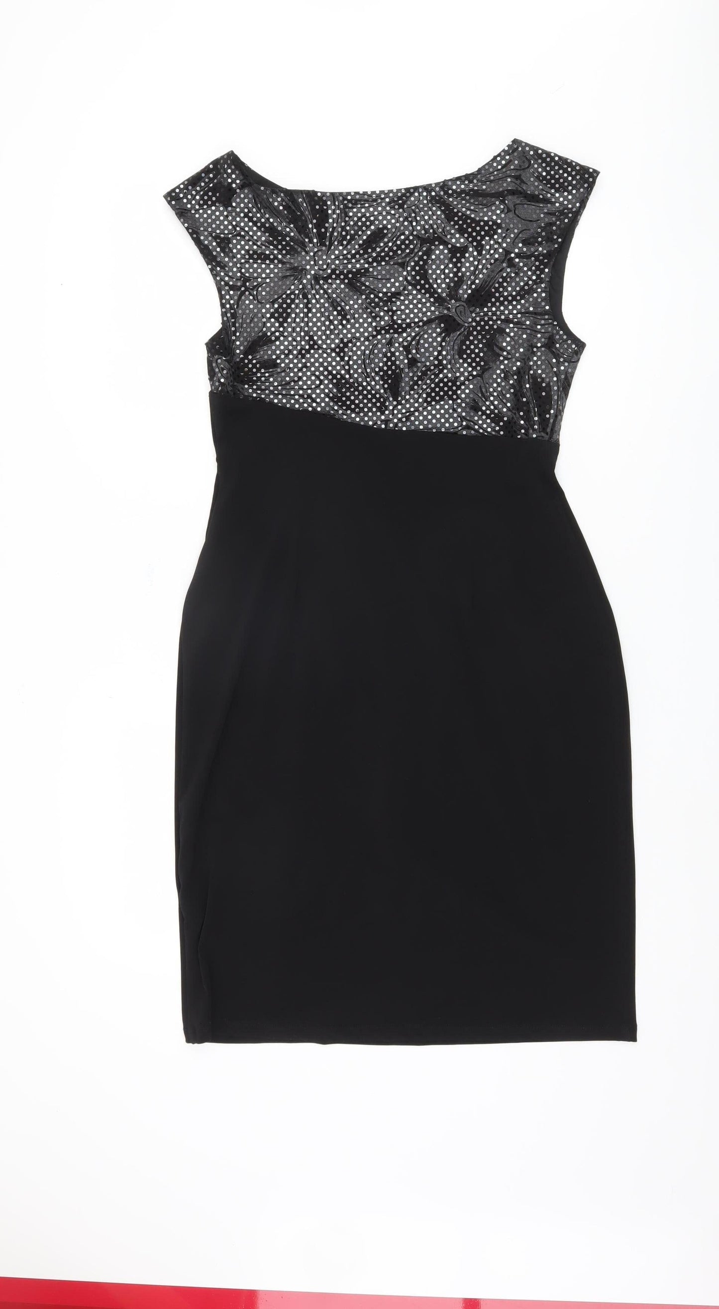 Connected Apparel Women's Black Sequin Sheath Dress, Size 10