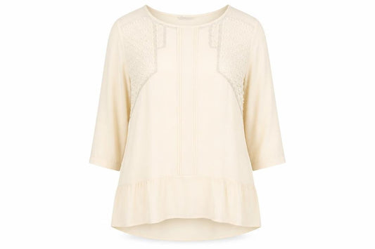Marks and Spencer Women's Ivory 3/4 Sleeve Beaded Top