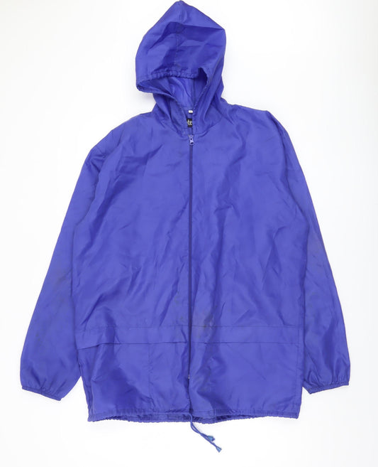 Protection Men's Blue Hooded Windbreaker Jacket, Size M