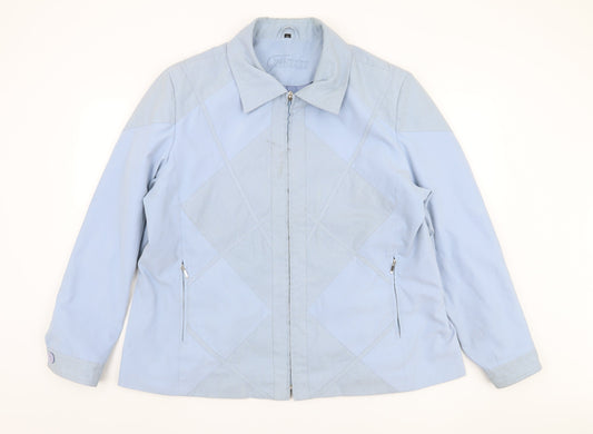 Finesse Women's Blue Geometric Jacket Size 22