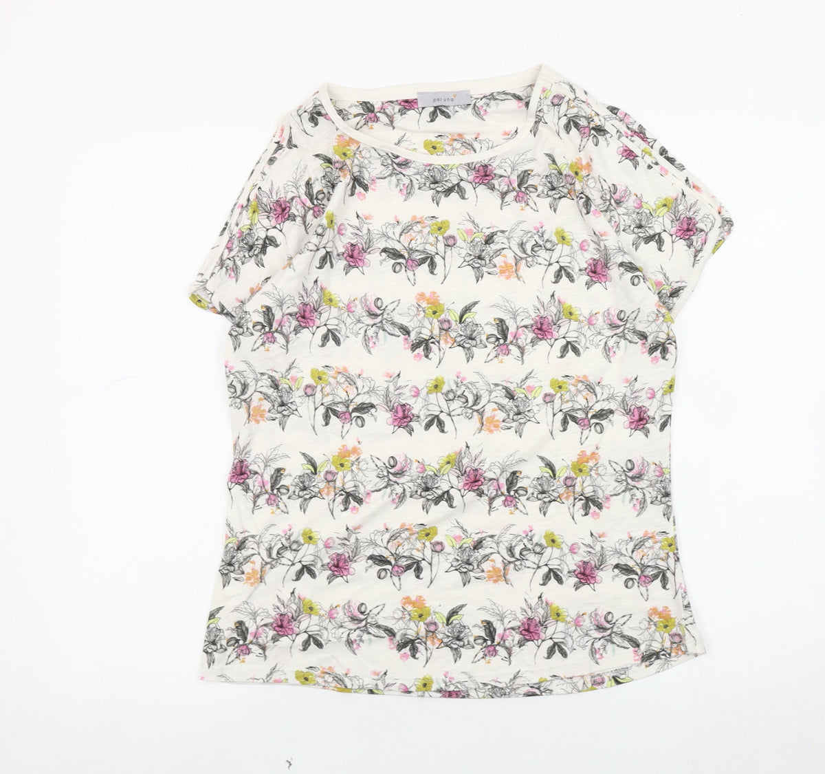 Marks & Spencer Women's Floral T-Shirt, Multicoloured, Size 12