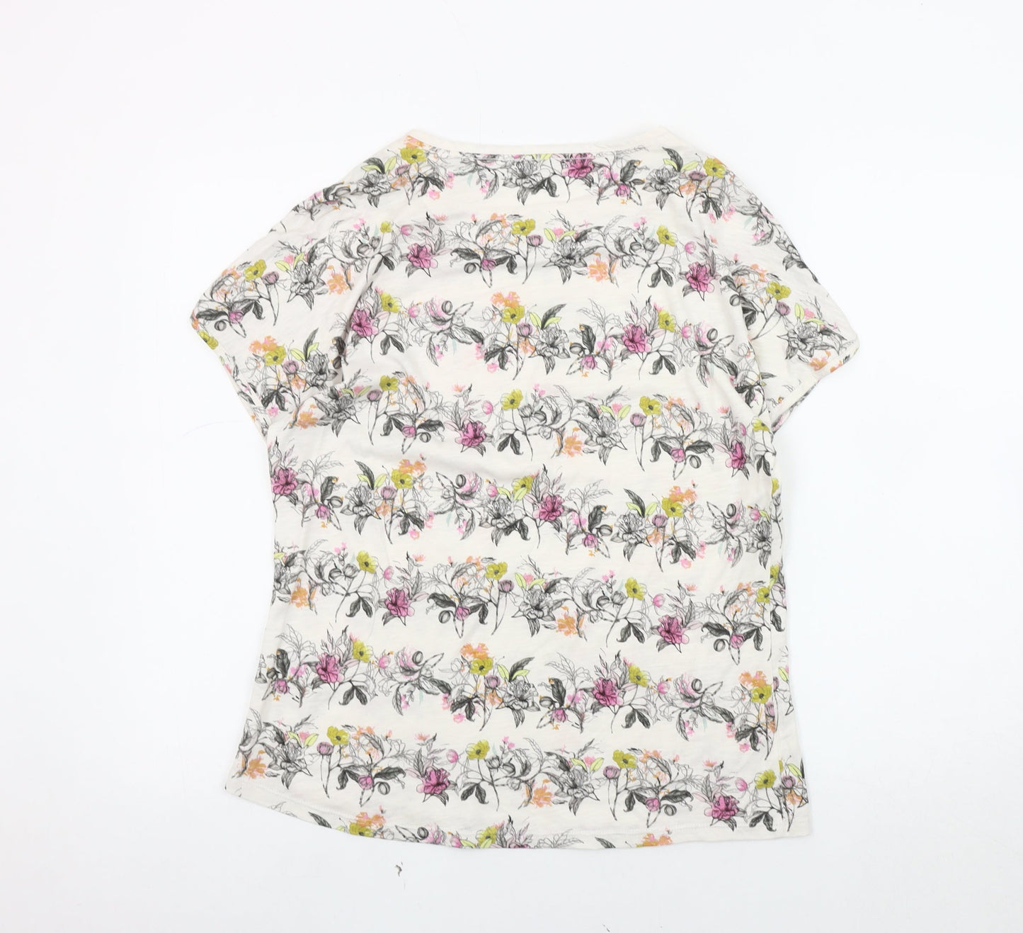 Marks & Spencer Women's Floral T-Shirt, Multicoloured, Size 12