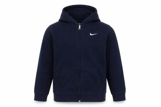 Front view of Nike boys’ blue basic hooded jacket 13 years