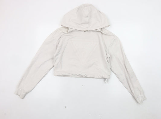 Guess Women's Ivory Logo Hoodie S
